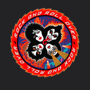 SUDADERA MUJER PERSONALIZADA KISS ROCK AND ROLL OVER  Design