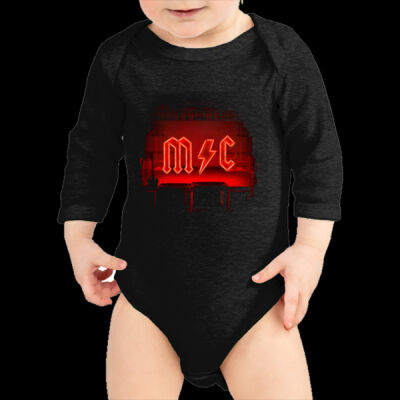 BODY DE BEBE MANGA LARGA PERSONALIZADA AL ESTILO AC/DC Thumbnail