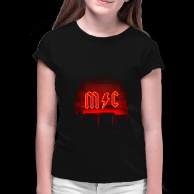 MANGA CORTA NIÑA PERSONALIZADA  AL NIÑAS ESTILO AC/DC Thumbnail