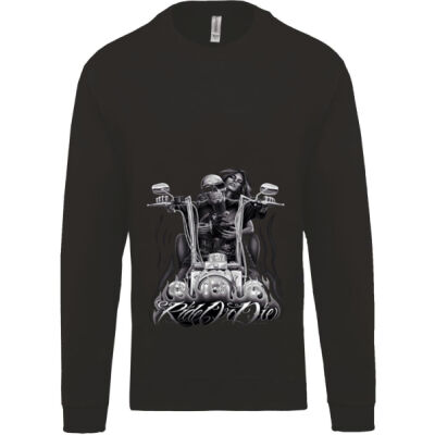 SUDADERA UNISEX PERSONALIZADA MOTOS,SKULL,RIDE OR DIE Thumbnail