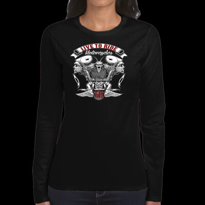 CAMISETA MUJER SKULL MOTOS LIVE TO RIDE MOTORCYCLES  Thumbnail