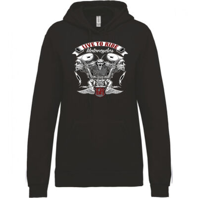 SUDADERA MUJER SKULL MOTOS LIVE TO RIDE MOTORCYCLES  Thumbnail