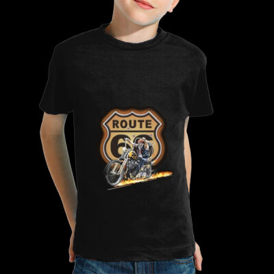 CAMISETA NIÑO PERSONALZADA MOTEROS SKULL ROUTE 66 Thumbnail