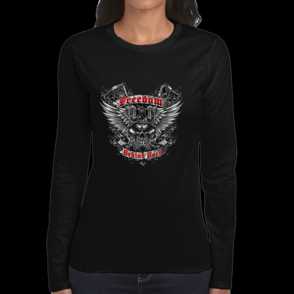 CAMISETA MUJER MOTERAS FREEDOM SKULL Thumbnail